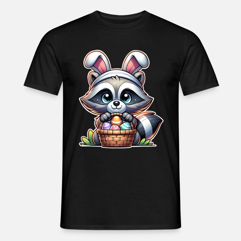 Raccoon Easter Easter Basket - Men’s T-shirt - black