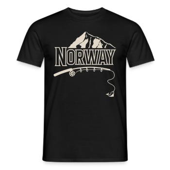 Norvège Pêche Pêcheur Pêcheur - T-shirt homme - noir - Devant - AI Model Male 178 light (178cm)