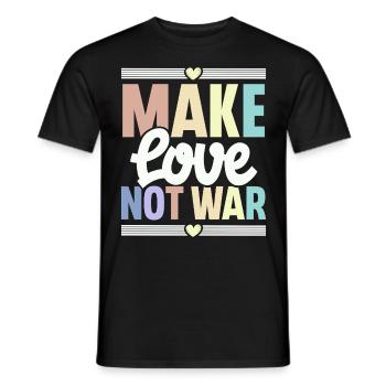 Make Love Not War - Men's T-Shirt - black - Front - AI Model Male 178 light (178cm)