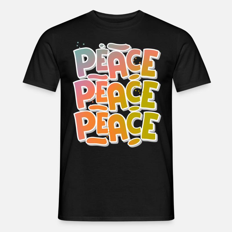 Peace Frieden - Männer T-Shirt - Schwarz