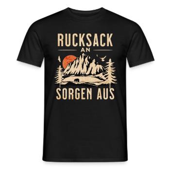 Rucksack An! Sorgen Aus! - Männer T-Shirt - Schwarz - Vorne - AI Model Male 178 light (178cm)