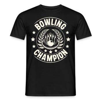 Bowling Champion - Männer T-Shirt - Schwarz - Vorne - AI Model Male 178 light (178cm)
