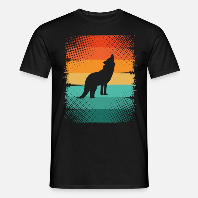 Wolf - Männer T-Shirt - Schwarz