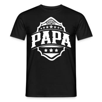 Super Papa Vater Vatertag - Männer T-Shirt - Schwarz - Vorne - AI Model Male 178 light (178cm)