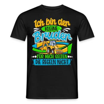 Kleiner Bruder Bagger - Männer T-Shirt - Schwarz - Vorne - AI Model Male 178 light (178cm)