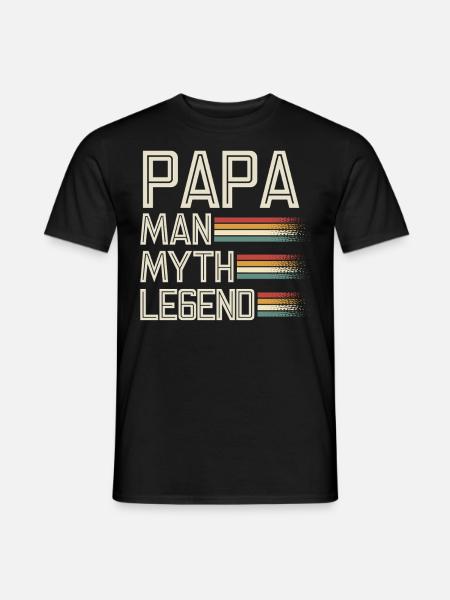 Papa Vater - Männer T-Shirt - Schwarz