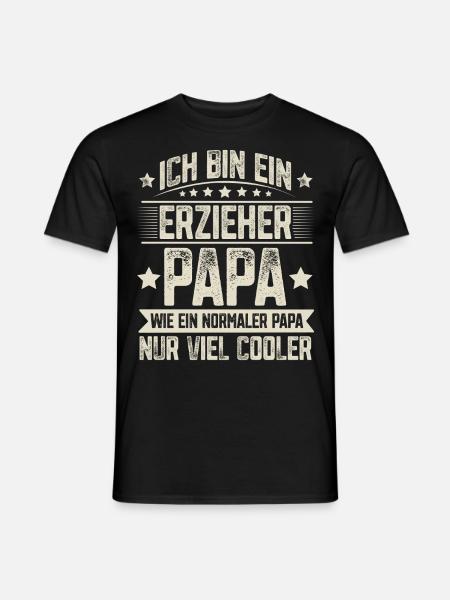 Erzieher Papa - Männer T-Shirt - Schwarz