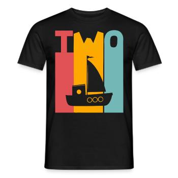 2nd Birthday Sailing Ship - Men's T-Shirt - black - Front - AI Model Male 178 light (178cm)