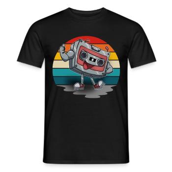 Kassette - Männer T-Shirt - Schwarz - Vorne - AI Model Male 178 light (178cm)
