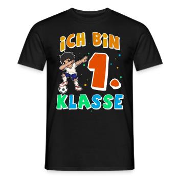 Einschulung Fußball - Männer T-Shirt - Schwarz - Vorne - AI Model Male 178 light (178cm)