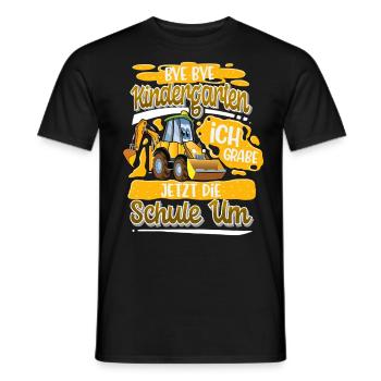 Schulbegin Einschulung Bagger - Männer T-Shirt - Schwarz - Vorne - AI Model Male 178 light (178cm)
