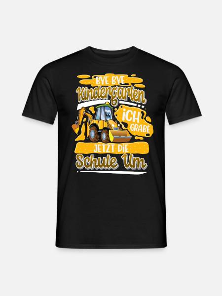 Schulbegin Einschulung Bagger - Männer T-Shirt - Schwarz
