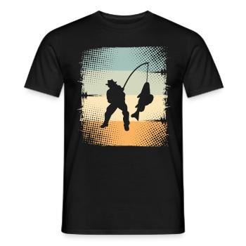 Angling - Men's T-Shirt - black - Front - AI Model Male 178 light (178cm)