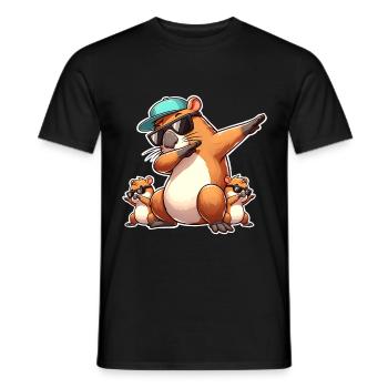 Capybara Papa Kinder Sohn Tochter - Männer T-Shirt - Schwarz - Vorne - AI Model Male 178 light (178cm)