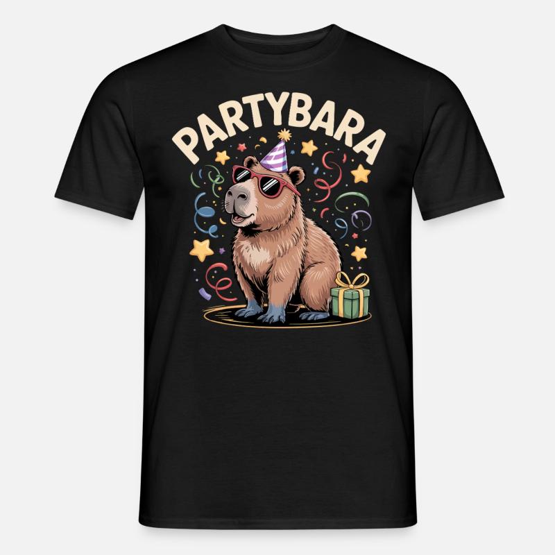 Partybara Capybara - Männer T-Shirt - Schwarz