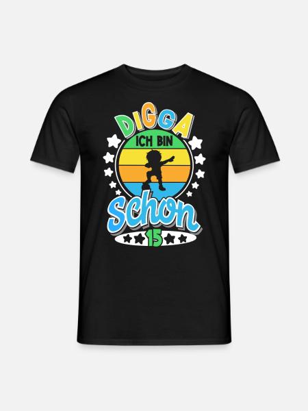 15. Geburtstag Digga - Männer T-Shirt - Schwarz