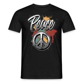 Peace Peace Sign - Men's T-Shirt - black - Front - AI Model Male 178 light (178cm)