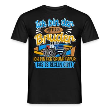 Monstertruck Mittlerer Bruder - Männer T-Shirt - Schwarz - Vorne - AI Model Male 178 light (178cm)