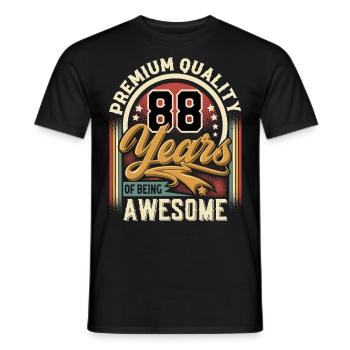 88. Geburtstag Vintage - Männer T-Shirt - Schwarz - Vorne - AI Model Male 178 light (178cm)