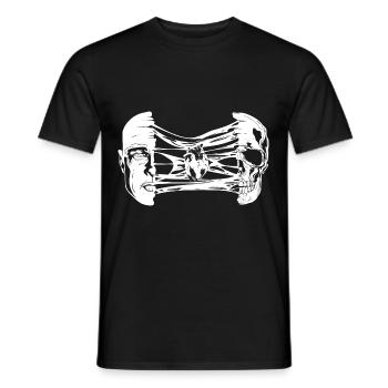 Human Skull Heart Brain Gothic Occult Skull - Men's T-Shirt - black - Front - AI Model Male 178 light (178cm)