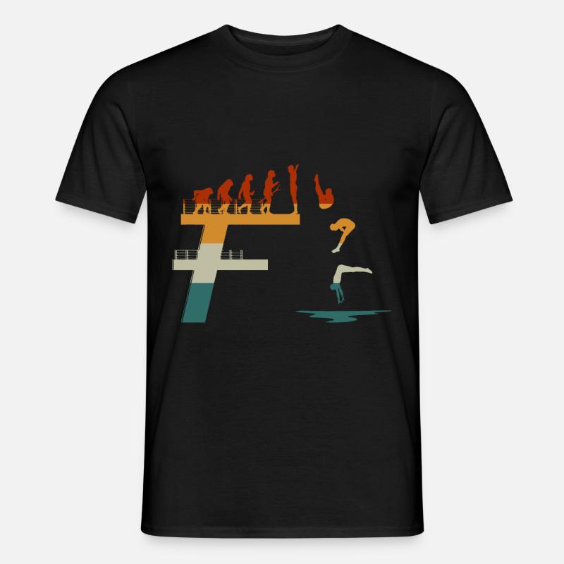 Turmspringer Evolution Wasserspringer Sprungturm - Männer T-Shirt - Schwarz