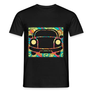 Vintage Car Hippie Vintage Artwork - Men's T-Shirt - black - Front - AI Model Male 178 light (178cm)