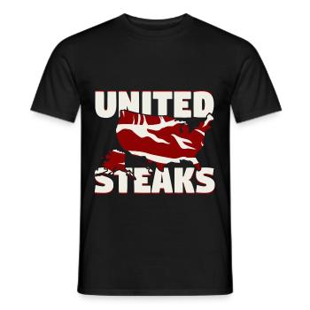 United Stakes United States Steak Humor - Men's T-Shirt - black - Front - AI Model Male 178 light (178cm)