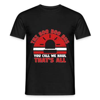 Boo Bus You Call We haul Thats All - Men's T-Shirt - black - Front - AI Model Male 178 light (178cm)