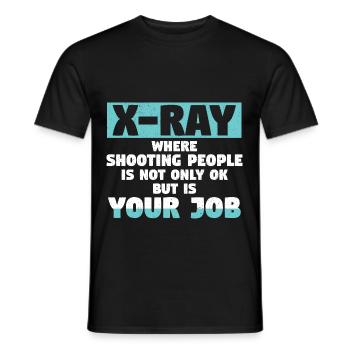 X-Ray Where Shooting People Is Not Only Ok - Männer T-Shirt - Schwarz - Vorne - AI Model Male 178 light (178cm)