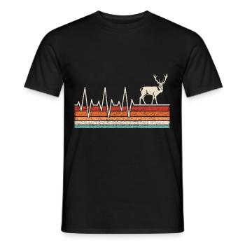 Battement de cœur du cerf - T-shirt homme - noir - Devant - AI Model Male 178 light (178cm)