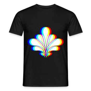 EDM - Flower - Glitch Rave Style - Men's T-Shirt - black - Front - AI Model Male 178 light (178cm)