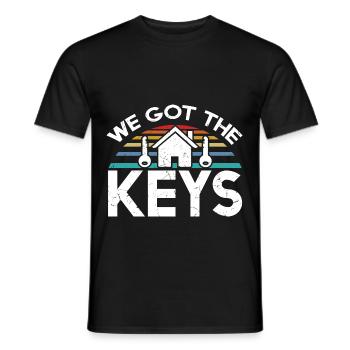 We Got The Keys Distressed Vintage - Men's T-Shirt - black - Front - AI Model Male 178 light (178cm)