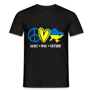 Peace Love Ukraine I Stand With Ukraine - Men's T-Shirt - black - Front - AI Model Male 178 light (178cm)