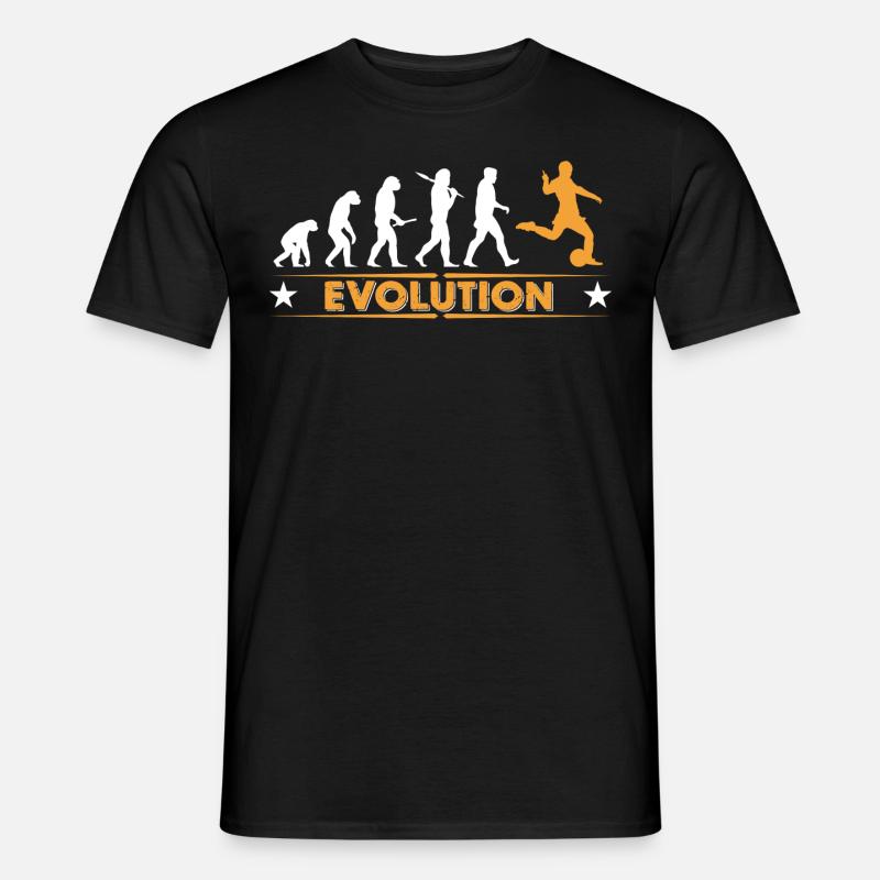 Fussball Evolution - orange/weiss - Männer T-Shirt - Schwarz