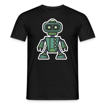 Roboter Science Fiction Geschenk Kinder lustig Bot - Männer T-Shirt - Schwarz - Vorne - AI Model Male 178 light (178cm)