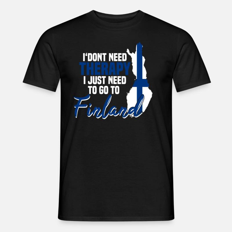 Finnland Therapie - Männer T-Shirt - Schwarz