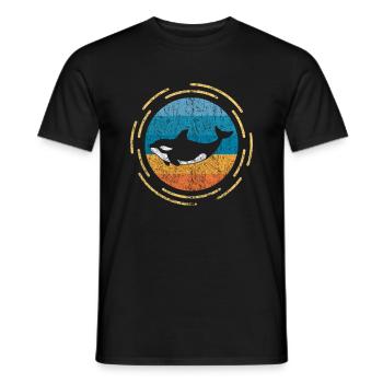 Orca Wal Ozean Meer Fisch Geschenk - Männer T-Shirt - Schwarz - Vorne - AI Model Male 178 light (178cm)