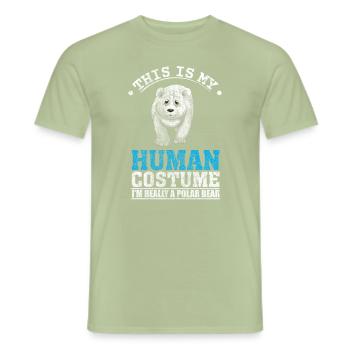 Ours polaire hiver neige froid pôle nord arctique - T-shirt homme - vert sauge - Devant - AI Model Male 178 light (178cm)