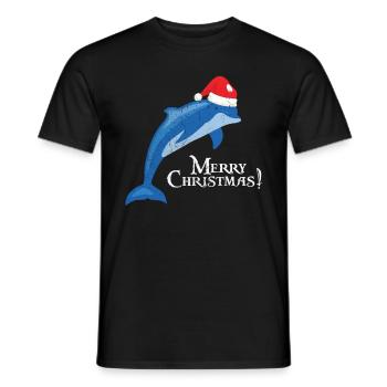dolphin - Men's T-Shirt - black - Front - AI Model Male 178 light (178cm)