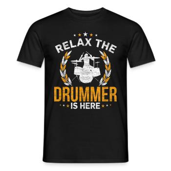 Drums - Men's T-Shirt - black - Front - AI Model Male 178 light (178cm)