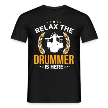 Schlgagener Music Instrument Relax - Men's T-Shirt - black - Front - AI Model Male 178 light (178cm)