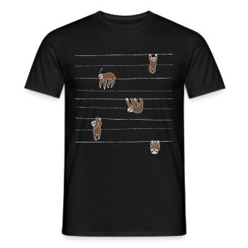 Sloth pattern gift idea for sloth fans - Men's T-Shirt - black - Front - AI Model Male 178 light (178cm)