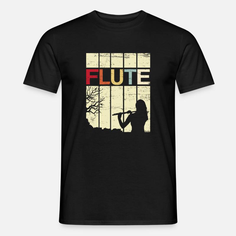 Flöte - Männer T-Shirt - Schwarz