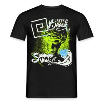 Griechenland, Strand, Urlaub, griechischer Sommer - Männer T-Shirt - Schwarz - Vorne - AI Model Male 178 light (178cm)