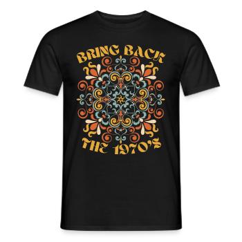 Design rétro des années 70, dicton drôle - T-shirt homme - noir - Devant - AI Model Male 178 light (178cm)