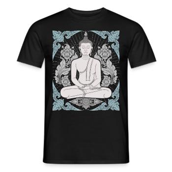 Buddhism Thai-Buddha Meditation-Buddha Thailand - Men's T-Shirt - black - Front - AI Model Male 178 light (178cm)