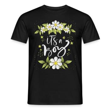 Baby Boy It's-a-Boy Announcement, Pregnancy - Men's T-Shirt - black - Front - AI Model Male 178 light (178cm)