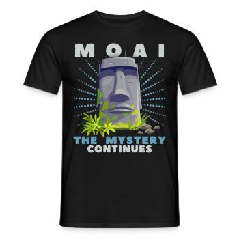 Moai, Steinköpfe, Osterinsel Rapa-Nui - Männer T-Shirt - Schwarz - Vorne - AI Model Male 178 light (178cm)