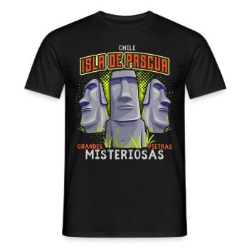 Moai, Stone Heads, Easter Island Rapa-Nui - Men's T-Shirt - black - Front - AI Model Male 178 light (178cm)