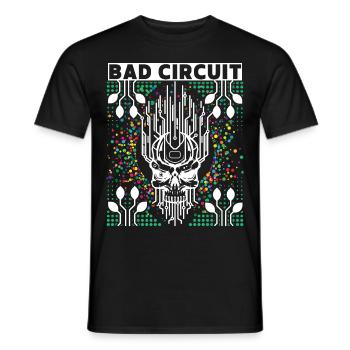 Carte d’ordinateur, circuit, crâne disant - T-shirt homme - noir - Devant - AI Model Male 178 light (178cm)